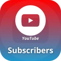 YouTube logo na modročerveném pozadí s textem YouTube Subscribers